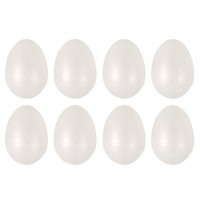 8 Schaumstoff Deko Eier 6,5cm