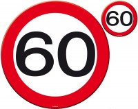 Verkehrsschild 60 Tischset 8-teilig