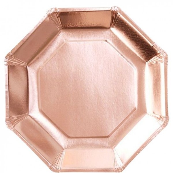 8 Roségoldene metallic Teller Basel 23cm