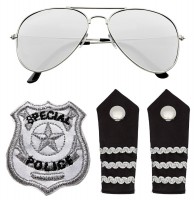 Polizisten Kostüm Set 3-teilig