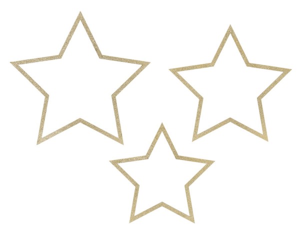 3 Stern Hänger mit Glitzer