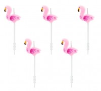 5 Flamingo Tortenkerzen South Beach 3cm