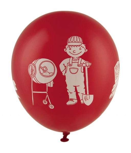 5er Pack Latexballon Baustelle Kindergeburtstag 30cm 2