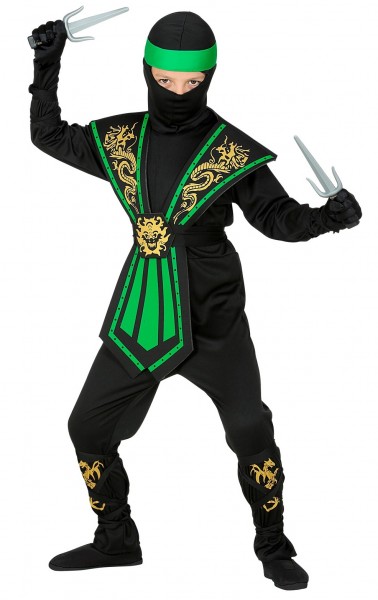 Grünes Ninja Kostüm Katashi für Kinder 2
