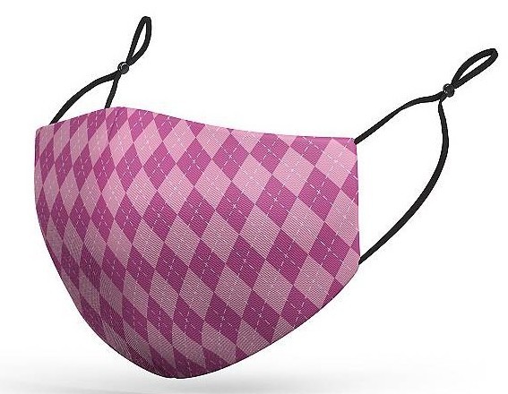 Rosa karierte Mund-Nase-Maske 3