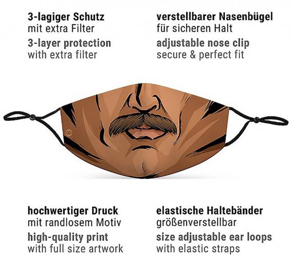 Mund Nasen Maske Comic Man für Herren 2