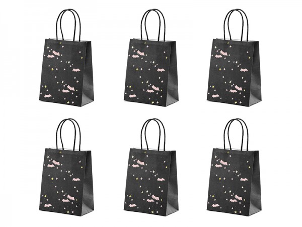 6 Boo Town Geschenktüten schwarz 8