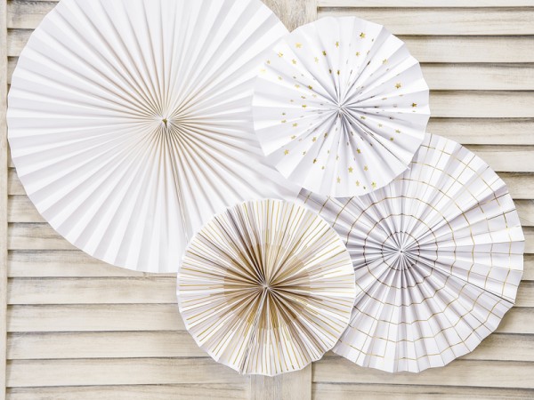 4 Goldene Partynacht Papierrosetten 7