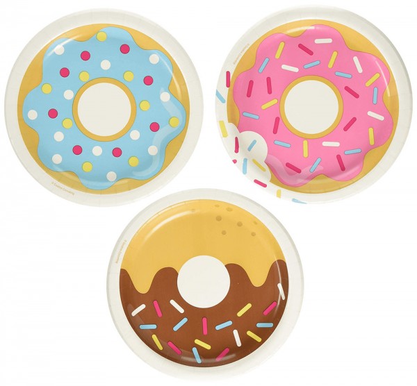 8 Donut Candy Shop Pappteller 18cm