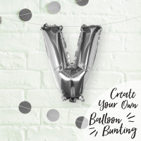 Vorschau: Silberner V Buchstaben Folienballon 40cm
