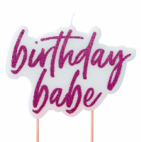Glitzernde Disco Night Birthday Babe Tortenkerze
