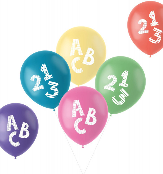 6 Einschulung-Luftballons 33cm