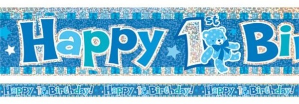 Shimmering 1st Birthday Banner blau 3,7m