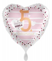 5. Geburtstag Herz Folienballon 45cm