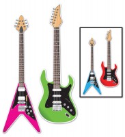 Bunte Rockgitarren Dekoration Im 2er-Set