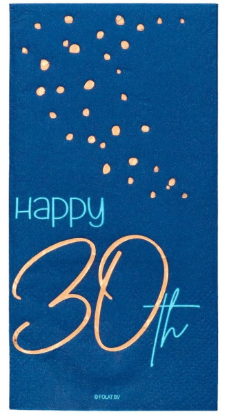 10 Elegant Blue 30th Birthday Servietten 33cm 2