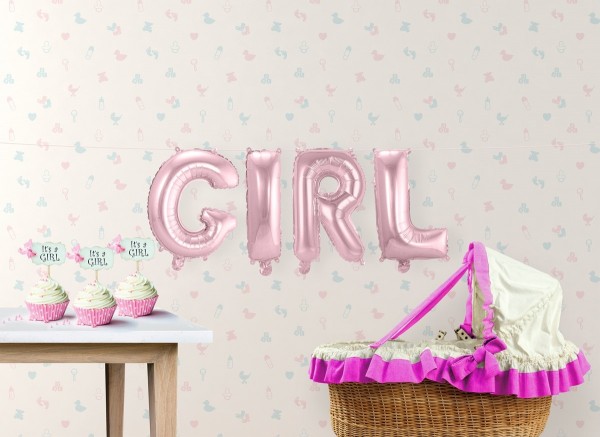 Folienballon Schriftzug Girl rosa 36cm