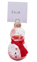 5 Glas Schneemann Tischkartenhalter