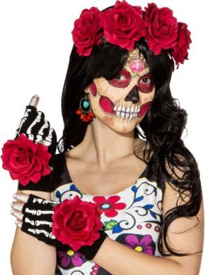 Tag der Toten Rosen Accessoires Set 3-teilig
