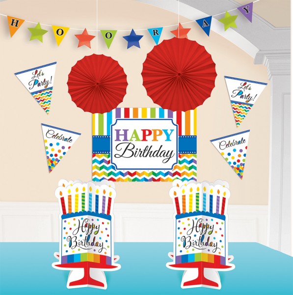Rainbow Birthday Deko Set 10-teilig