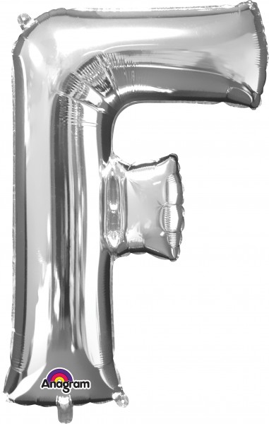 Folienballon Buchstabe F silber 81cm