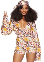Vorschau: Flower Power Boogie Girl Damenkostüm