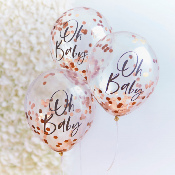 5 Newborn Star Oh Baby Konfettiballons 30cm 2