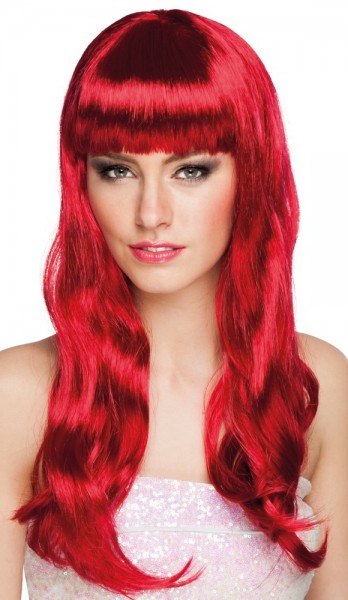 Rubinrote Perücke Mit Pony