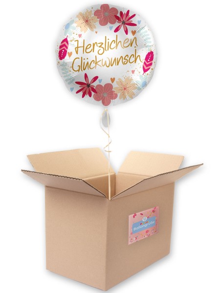 Glückwunsch Folienballon Boho Flowers 45cm 2