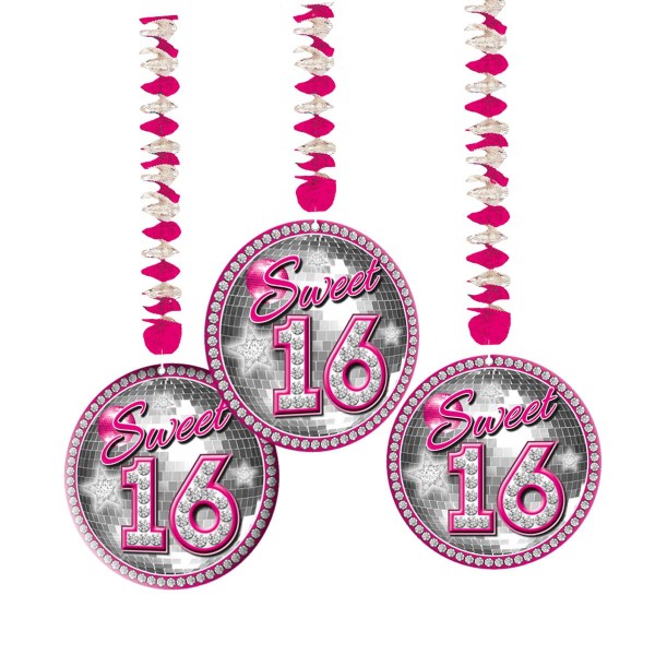 3 Blingbling Sweet 16 Spiralhänger