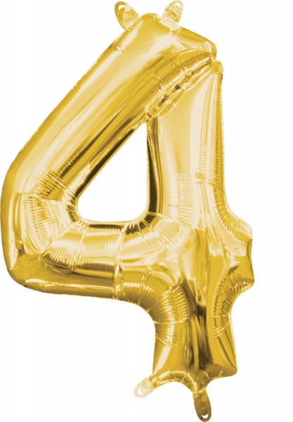 Mini Folienballon Zahl 4 gold 35cm