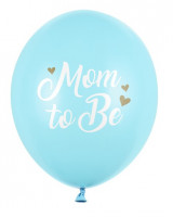 6 Blaue Mom to be Luftballons 30cm