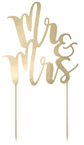 Tortendeko Mr & Mrs Gold 25,5cm