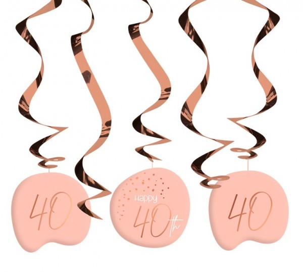 5 Rosy Blush 40th Birthday Spiralhänger