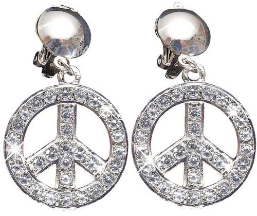 Peace Hippie Glitzer Ohrringe