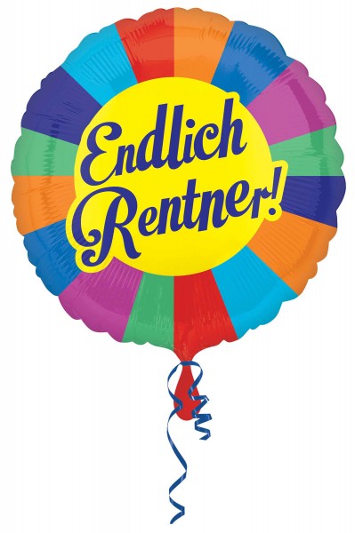 Folienballon Endlich Rentner bunt gestreift