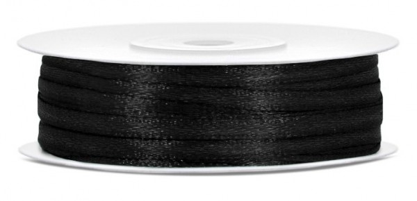 50m Satin Band schwarz 3mm breit