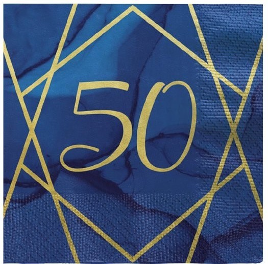 16 Luxurious 50th Birthday Servietten 33cm