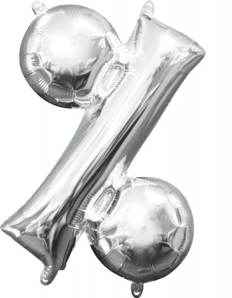 Mini Folienballon Symbol % silber 35cm