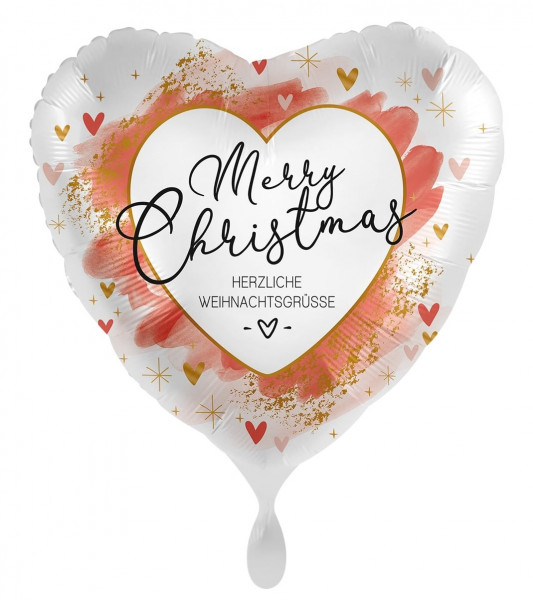 Herzliche Weihnachtsgrüße Ballon rot 45cm