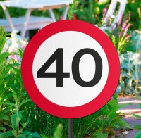 Verkehrsschild 40 Beetstecker 52cm