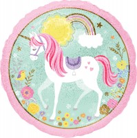Folienballon Holographic Unicorn 43cm