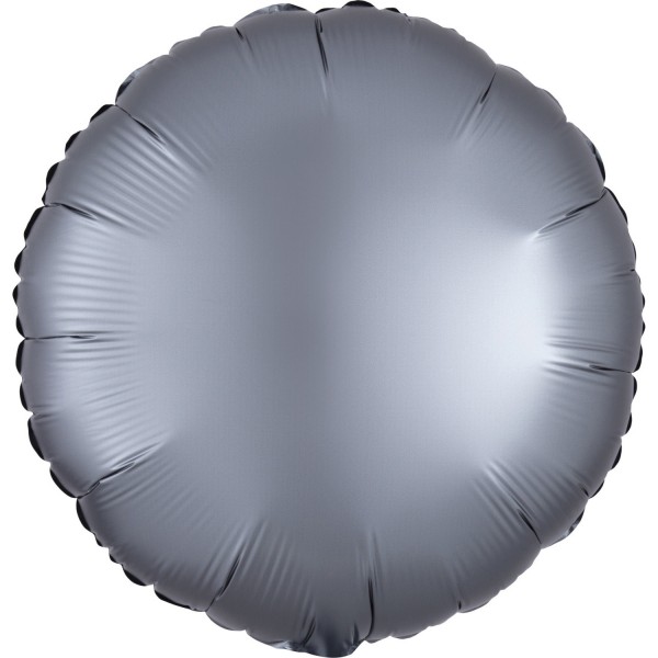 Edler Satin Folienballon graphit 43cm