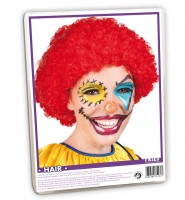Afro Clownsperücke rot
