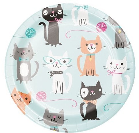 8 Katzen Hotel Pappteller 18cm