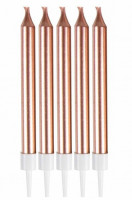 10 Tortenkerzen in Roségold 6cm