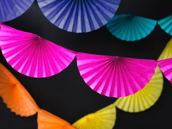 Rosetten Girlande Daphne türkis 3m x 40cm 3