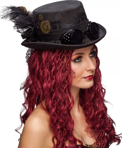 Schwarzer Rocker Fedora Hut