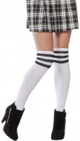 Weiß-Schwarze College Girl Kniestrümpfe