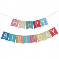 Happy Birthday Fahnengirlande Bunt 3m